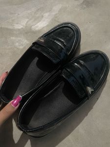 Chunky Sole Black Loafers