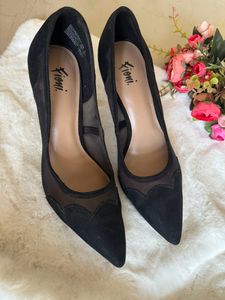 Mesh Detail Black Stiletto