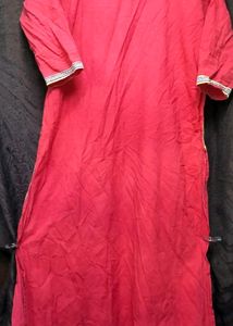 Red Kurti with Embellishments beautiful look