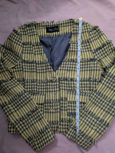 Houndstooth Fringed Jacket
