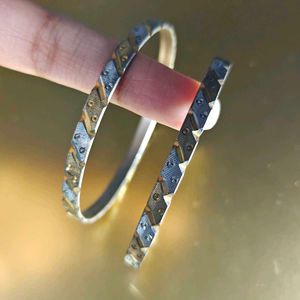 Elegant Golden Silver  Bangles - Set of 2