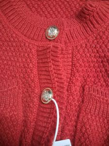 NEW WITH TAG Chic Red Knit Cardigan