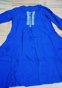 Pure Cotton Blue Kurta For Women And Girls