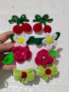 4 pair Cute pipe cleaner Hair Clips Set