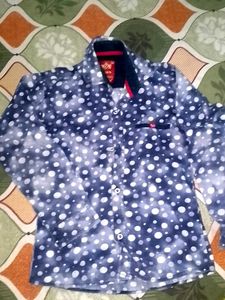 Boys Blue Polka Dot Shirt
