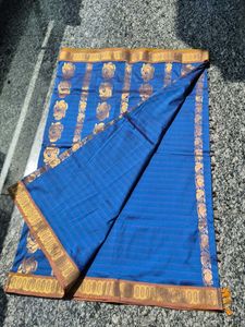 Royal Blue Silk Saree with Paisley