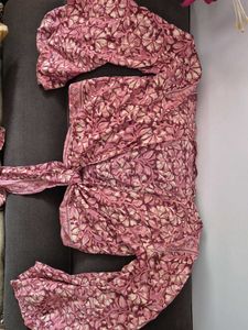 Beautiful Pink Floral Wrap top from jaipur