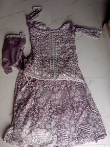 elegant lavender heavy lehnga choli set