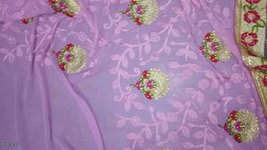 Beautiful Lavender Embroidered Saree
