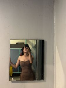Sparkly Brown Strapless Mini Dress
