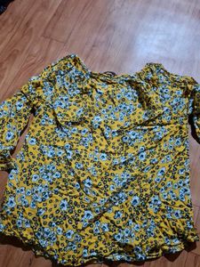 Yellow Floral Tunic Top