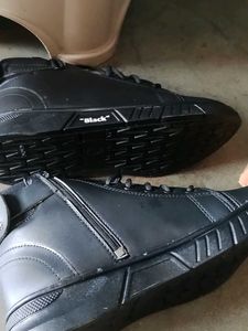 Black Leather Ankle Boots