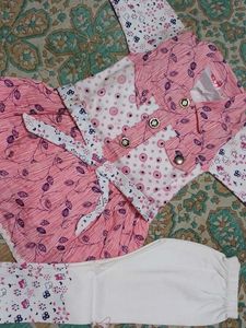 Cute Pink Printed Girls' Outfit