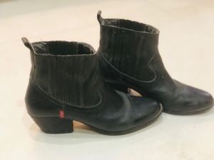 Black Leather Ankle Boots