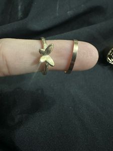 Gold Ring Set - Butterfly &amp; Hearts 4pcs