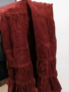 branded velvet skirt
