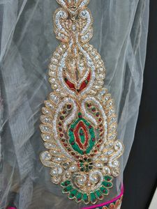 Gray Pink And Blue Combination Lahenga