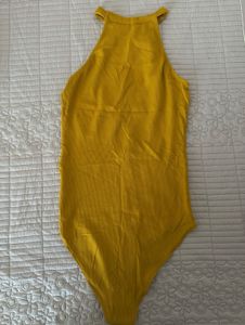 ZARA Ribbed Yellow Bodysuit