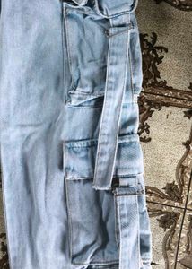 Light Wash Cargo Jeans