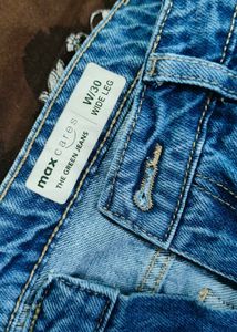 Wide Leg Blue Denim Jeans