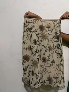 Floral Print Sheer Skirt