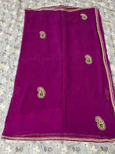 georgette purple saree