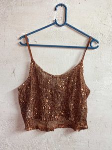 ZARA Sparkly Sequin Cami Top Partywear