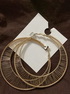Large Gold Wire Hoop Earrings