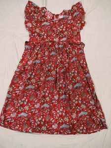 Maternity Gown Woman 2 Zipper Red Floral Large NEW