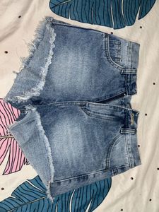 Distressed Denim Cutoff Shorts