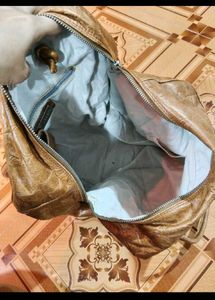 Stylish Brown Croc Embossed Hobo Bag