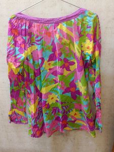 Vibrant Floral Print Long Sleeve Tunic Top