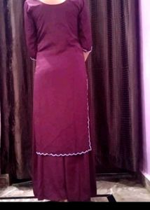 Purple Kurta Set with Palazzo