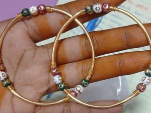 Micro Gold plated Meenakari Bangles (Set of 2)