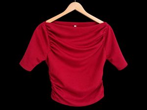 Chic Ruched Red Top