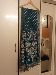 Beautiful Teal Floral Dupatta