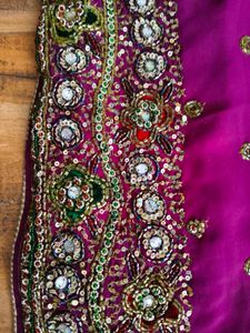 y2k purple heavy handwork saree..