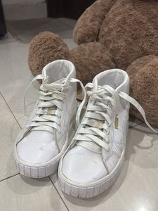 Puma White Mid-Top Sneakers