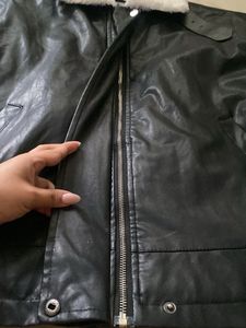 original Faux Leather Jacket with Sherpa Collar