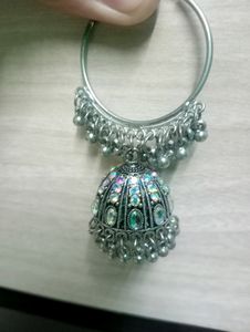 Oxidised Precious Jhumka Set