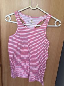 Pink &amp; White Striped Tank Top