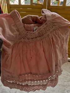 Pink Puff Sleeve Square Neck Top