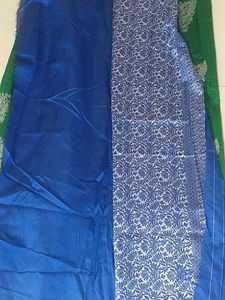 Green Blue Kathpadar Saree