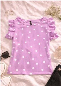 Cute Polka Dot Ruffle Top