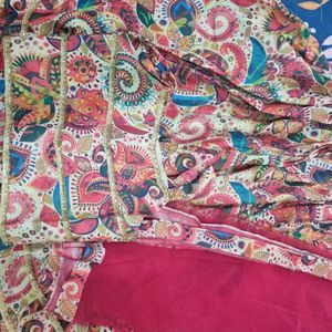 Vibrant Paisley Print Lehenga Choli with Dupatta