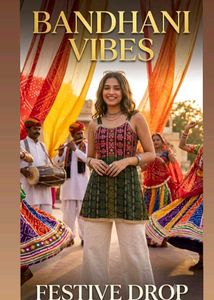 Vastralav Handcrafted Bandhani Short Kurti