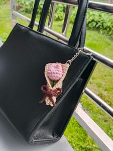 Handmade Crochet tulip Keychain
