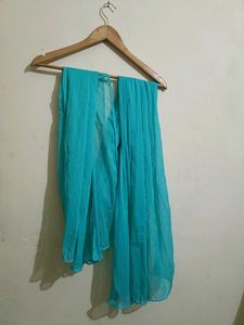 Beautiful Turquoise Kurta Set with Gold Border