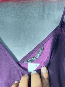 SHEIN Purple Peplum Cami Top