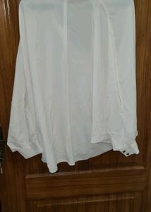 Classic White Sheer Button-Up butterfly top
